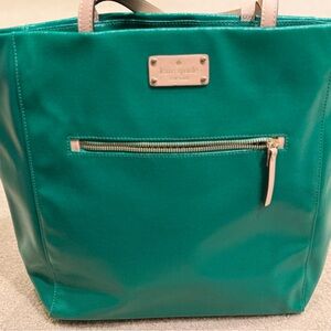 Kate Spade Chelsea Green Tote with Cream Accents